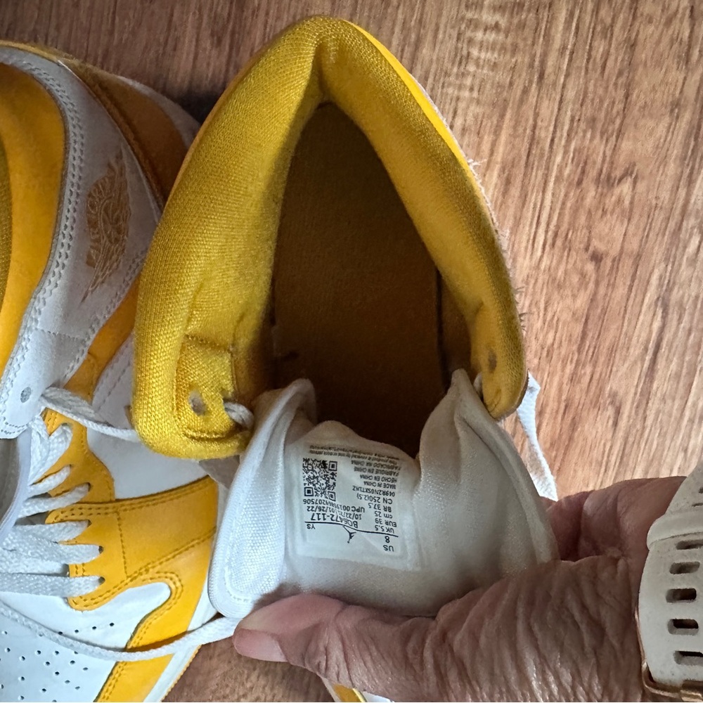 Nike Air Jordan White University Gold High-Top Sneakers - Picture 14 of 14